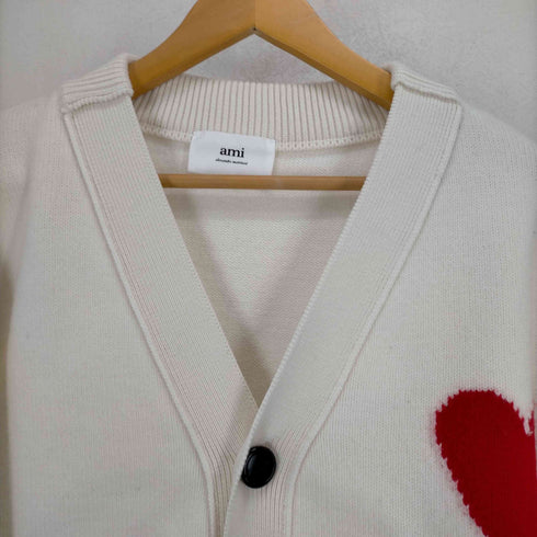アミアレクサンドルマテュッシ AMI ALEXANDRE MATTIUSSI 22AW ハートロゴVネックカーディガン メンズ JPN:M