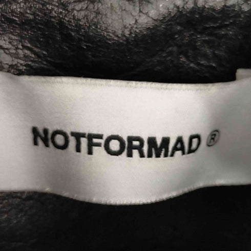 NOTFORMAD スタンドカラー フェイクレザーブルゾン ボックス ステッチ メンズ M