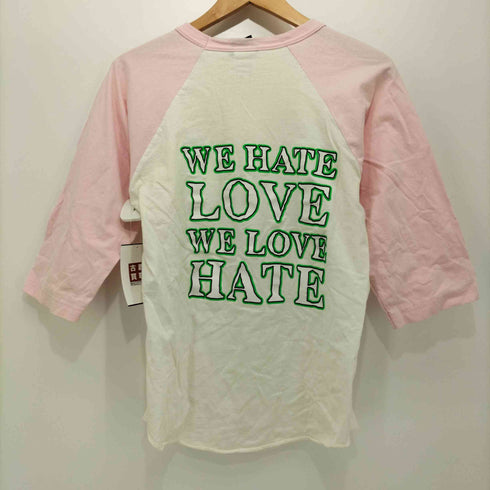 ウォールオブフェイム wall of fame WE HATE LOVE WE LOVE HATE ラグランスリーブ 5分丈Tシャツ メンズ