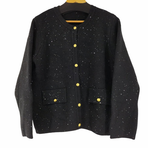 Fayeye Studio 金ボタン スパンコール ノーカラーカーディガン レディース JPN:S