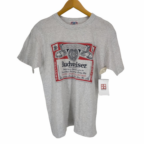 バドワイザー Budweiser 霜降り フロントプリントクルーネックTシャツ メンズ