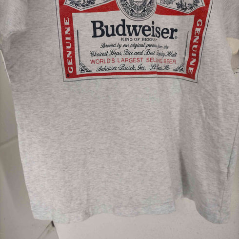 バドワイザー Budweiser 霜降り フロントプリントクルーネックTシャツ メンズ