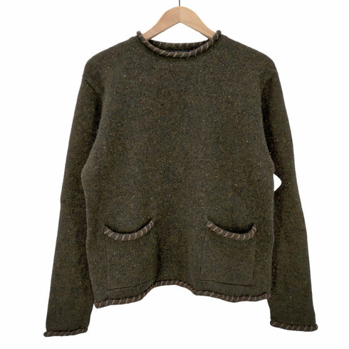ウールリッチ WOOLRICH ロールネック ポケット ネップ ウールニットセーター レディース import:M