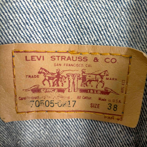リーバイス Levis 70505-0217 715刻印 USA製 96s 4TH デニムジャケット メンズ 38
