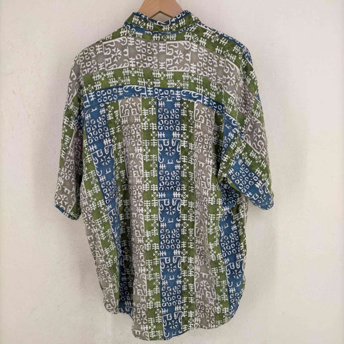 ヴァンヒューゼン VAN HEUSEN レーヨン100% 総柄S/Sシャツ メンズ JPN:L