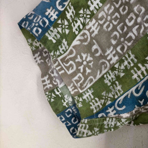 ヴァンヒューゼン VAN HEUSEN レーヨン100% 総柄S/Sシャツ メンズ JPN:L