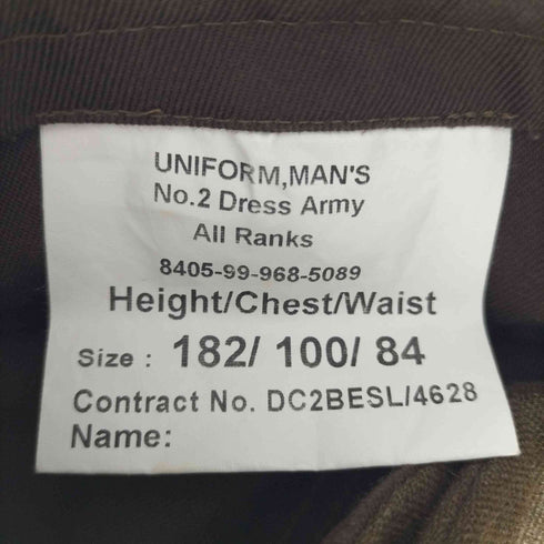 ブリティッシュアーミー BRITISH ARMY イギリス軍 UNIFORM MANS No.2 DRESS ARMY TROUSERS メンズ 182/100/84