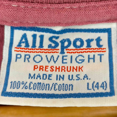 オールスポーツ ALL sport ⓒ1996 USA製 シングルステッチ 両面プリント バンド長袖Tシャツ ロンT メンズ import:L