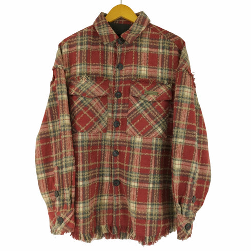 - Rocawear 00s ロゴプレート フラップポケット 裾フリンジ オーバーサイズネルシャツ メンズ import:L