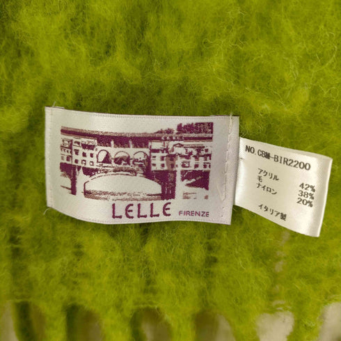 LELLE イタリア製 アクリルウール混 フリンジマフラー レディース