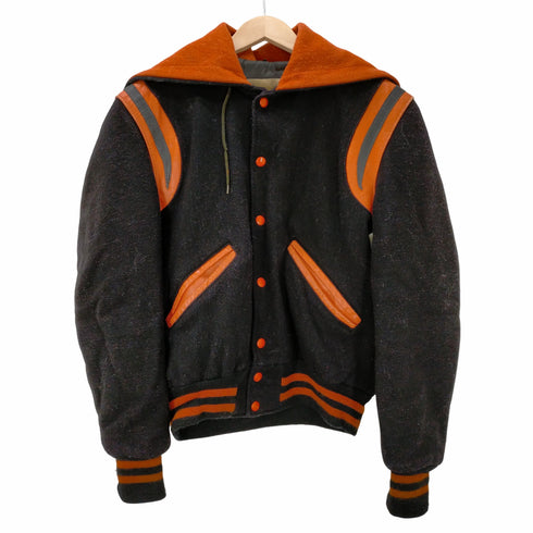 ディロング Delong 80s Wool Hooded Award Jacket ウール フーデッド セーターカラー アワードジャケット メンズ US:36