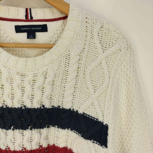 トミーヒルフィガー TOMMY HILFIGER フラッグデザイン ケーブルニット メンズ import:M