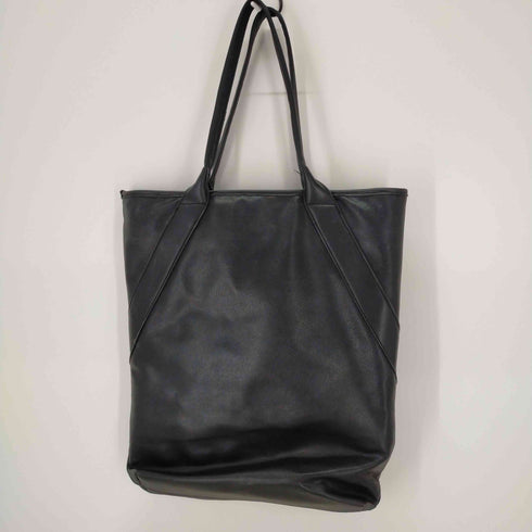 ザラ ZARA フェイクレザーブラックトートバック メンズ JPN:M
