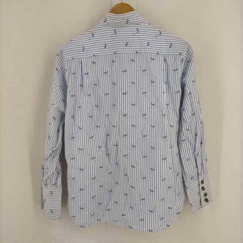 トリココムデギャルソン tricot COMME des GARCONS コンチョボタン 切替 鳥柄 レギュラーカラーシャツ レディース JPN:M