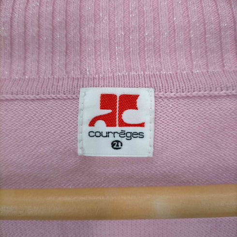 クレージュ courreges カシミヤ混ロゴスパンコールラメデザインカーディガン レディース JPN:38