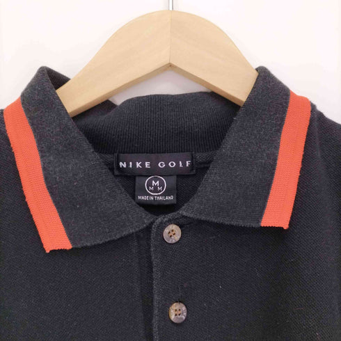 ナイキゴルフ NIKE GOLF 90S ロゴ刺繍 袖切替 センターロゴ ポロシャツ メンズ import:M