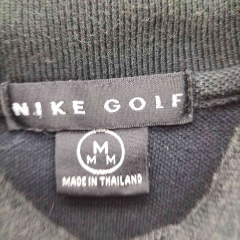 ナイキゴルフ NIKE GOLF 90S ロゴ刺繍 袖切替 センターロゴ ポロシャツ メンズ import:M