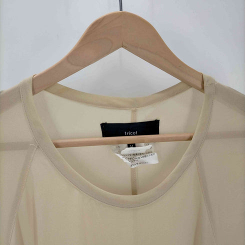 トリココムデギャルソン tricot COMME des GARCONS 半袖 シースルー ギャザー ワンピース レディース JPN:M