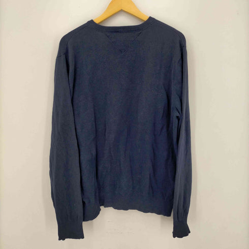 トミーヒルフィガー TOMMY HILFIGER ロゴ刺繍 コットン Vネックニット メンズ import:L
