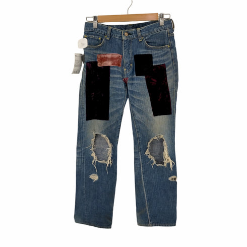 N NUMBER 03AW カート期 パッチワークベロアデニムパンツ メンズ SIZE0 LENGTH28
