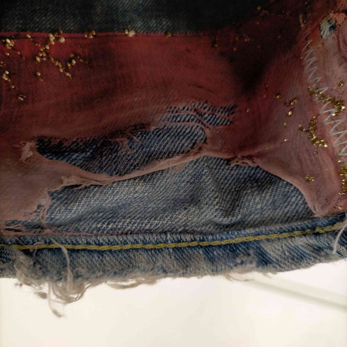 N NUMBER 03AW カート期 パッチワークベロアデニムパンツ メンズ SIZE0 LENGTH28