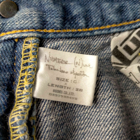N NUMBER 03AW カート期 パッチワークベロアデニムパンツ メンズ SIZE0 LENGTH28