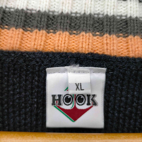 フック HOOK アシンメトリー カラフル アーガイル幾何学模様 リンガーカーディガン メンズ import:XL