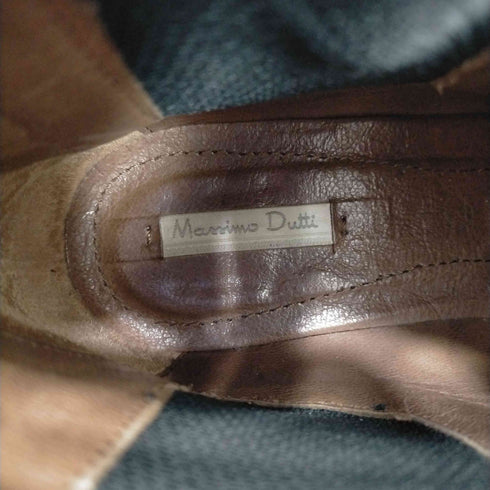 マッシモデュッティ Massimo Dutti スペイン製 サイドゴア ウイングチップブーツ レディース EUR:37