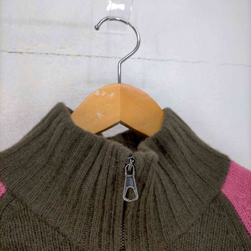 ディーゼル DIESEL 00S ロゴ刺繍 ハーフジップ リブニット レディース import:M