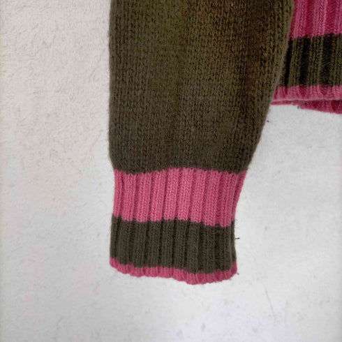 ディーゼル DIESEL 00S ロゴ刺繍 ハーフジップ リブニット レディース import:M