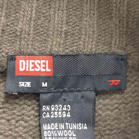 ディーゼル DIESEL 00S ロゴ刺繍 ハーフジップ リブニット レディース import:M