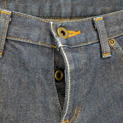 ヒステリックス HYSTERICS 旧タグ カットオフ加工 ボタンフライ ストレッチ インディゴストレートデニム レディース JPN:M