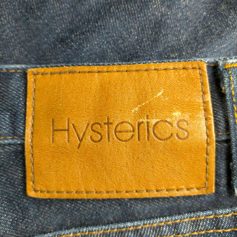 ヒステリックス HYSTERICS 旧タグ カットオフ加工 ボタンフライ ストレッチ インディゴストレートデニム レディース JPN:M