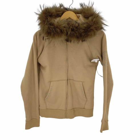 セシルマクビー CECIL McBEE Y2K スタッズ ファー ジップパーカー レディース