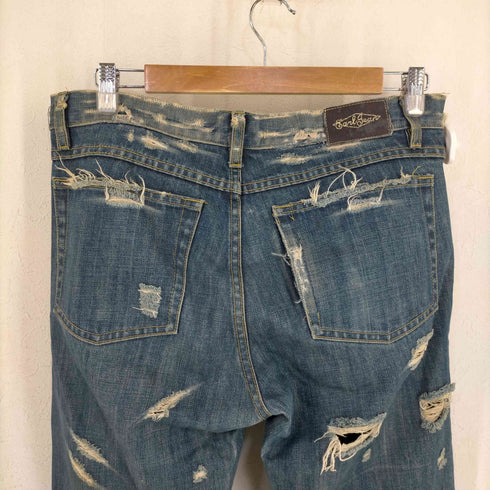 アールジーン Earl Jean ボタンフライ ダメージ加工ストレートデニムパンツ メンズ 32×34