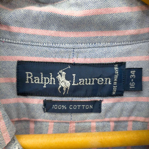 ラルフローレン RALPH LAUREN ポニー刺繍 コットン ストライプ B.Dシャツ メンズ 16-34