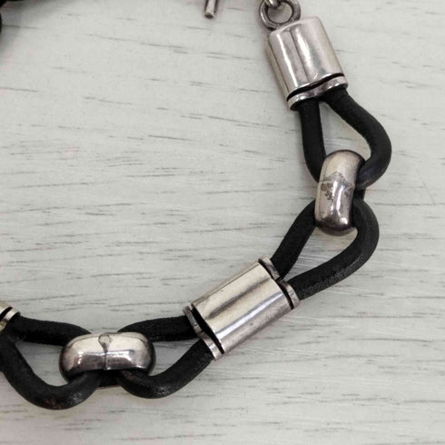 メキシカンシルバー Mexican Silver メキシカンジュエリー MEXICO 925 刻印 レザー シルバー ブレスレット メンズ