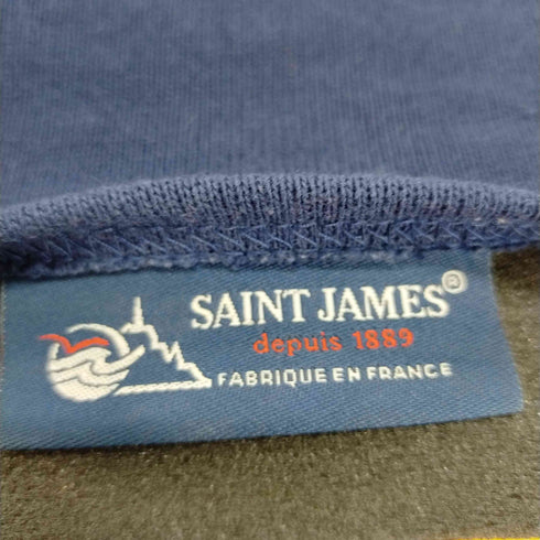 セントジェームス SAINT JAMES ボーダーボートネックロンT エルボーパッチ メンズ 40