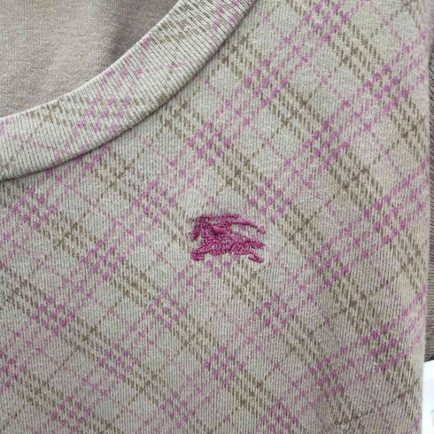 バーバリーブルーレーベル BURBERRY BLUE LABEL ロゴ刺繍 モックネック ショートスリーブTシャツ レディース DE:38