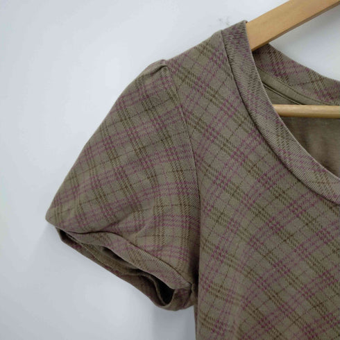 バーバリーブルーレーベル BURBERRY BLUE LABEL ロゴ刺繍 モックネック ショートスリーブTシャツ レディース DE:38