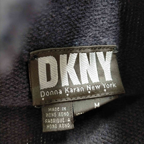 ダナキャランニューヨーク DKNY 90S ハイネック リブ切替ウールニット メンズ import:M