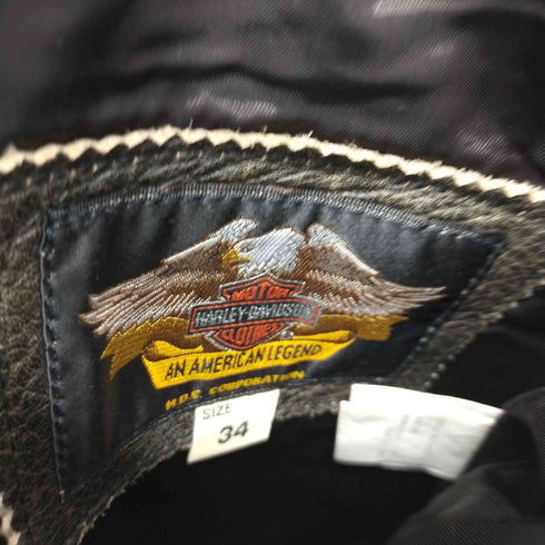 ハーレーダヴィットソン HARLEY DAVIDSON 90S 牛革 レザーパンツ ポケットイーグル メンズ 36