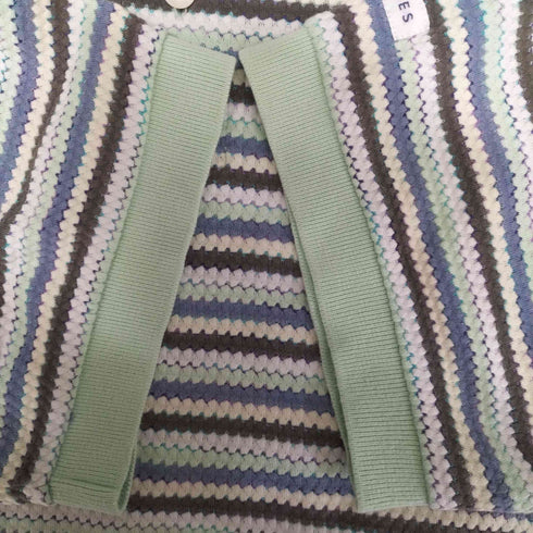 パーリーゲイツ PEARLY GATES ワンポイント 刺繍 アクリル混 コットン ニット S/S ボーダー ポロシャツ メンズ 5