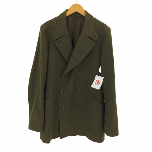 ポールスミスコレクション Paul Smith COLLECTION モヘア混ダブルピーコート モスグリーン メンズ JPN:L