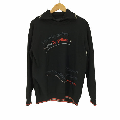 マンシングウェア Munsingwear リトルピート 柄 ウール ニット ハイネック レイヤード プルオーバー メンズ import:L