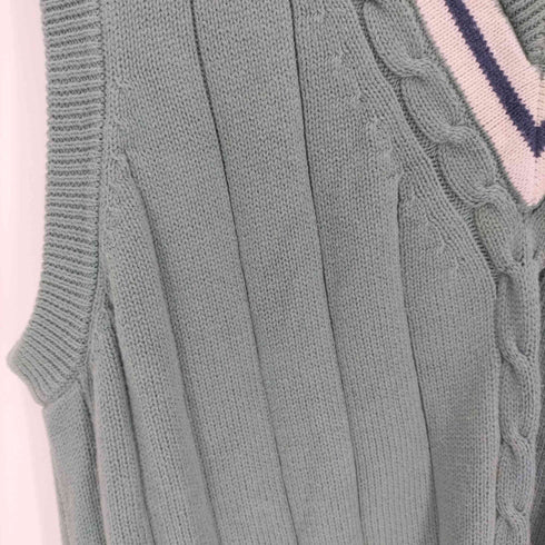 アイゾッド IZOD 90-00S ロゴ刺繍 コットン チルデン ニットベスト メンズ import:L