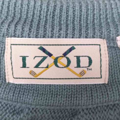 アイゾッド IZOD 90-00S ロゴ刺繍 コットン チルデン ニットベスト メンズ import:L