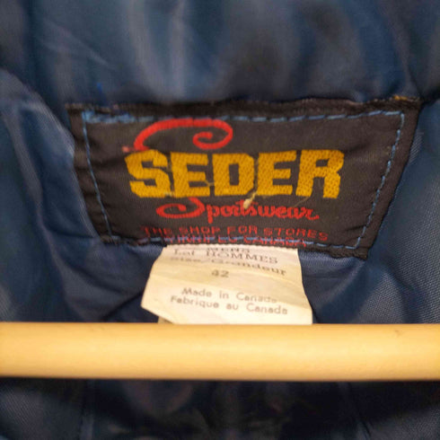 SEDER Sportswear 80S スナップボタン フルジップ ナイロン ブルゾン ジャケット スタジャン メンズ 42