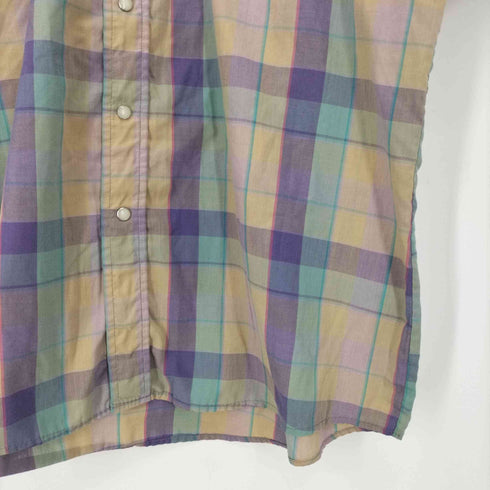 フルギ saddle king western 90S USA製 マドラス チェック S/S ウエスタン シャツ メンズ 17