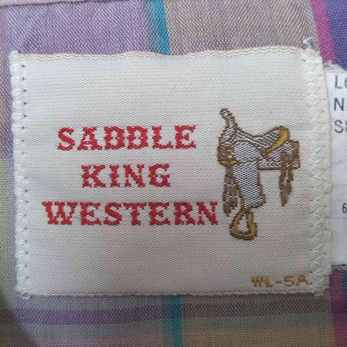 フルギ saddle king western 90S USA製 マドラス チェック S/S ウエスタン シャツ メンズ 17